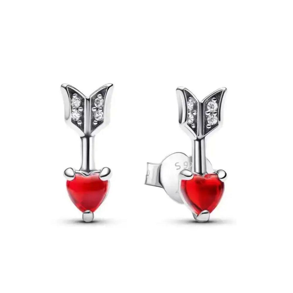 European 925 Silver Star Moon, Butterfly, Red Green Square Earrings, Suitable for Women's Festival Exquisite Charm Jewelry Gifts