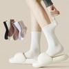 6 Pairs Of Women's Spring Mid Length Socks Boneless Snow Boots Pile Up Socks And Long Socks