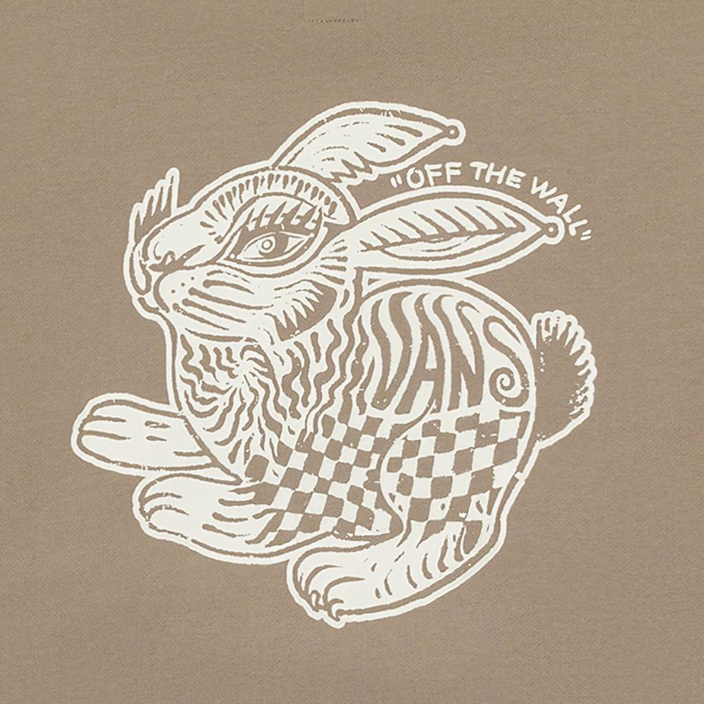 Vans Лоскутная надпись и кролик принт круглый вырез толстовка женская топы светло-коричневый VN0008YBYEH