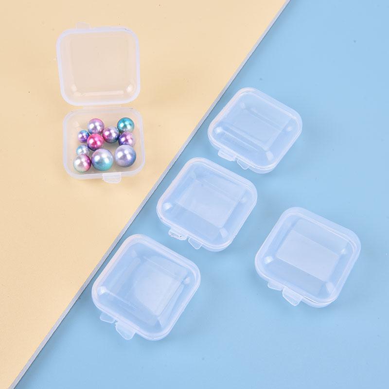 25 шт. маленькие коробочки квадратная прозрачная пластиковая коробка контейнер для хранения ювелирных изделий