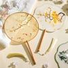 Ancient Round Hand Fan Chinese Style Embroidery Fan Decorative Fans Dance Silk Fan  for Hanfu