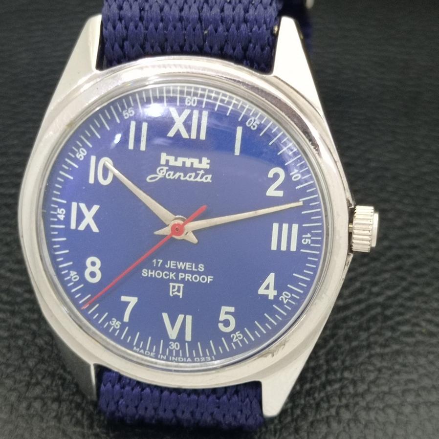 AUTHENTIC HMT JANATA INDIAN HAND-WINDING BLUE DIAL WATCH A600012-5 N101-a600012