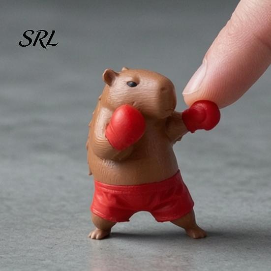 Compact Car Dashboard Decor Boxing Capybara Figurine, Funny Boxer Desktop Ornament for Stress Cute Desk Accessories Relief, Animal Statue Home Office