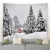 Рождественский гобелен на стене, природный белый лес, снежный настенный большой гобелен для вечеринки, гостиной, спальни, общежития, домашний декор