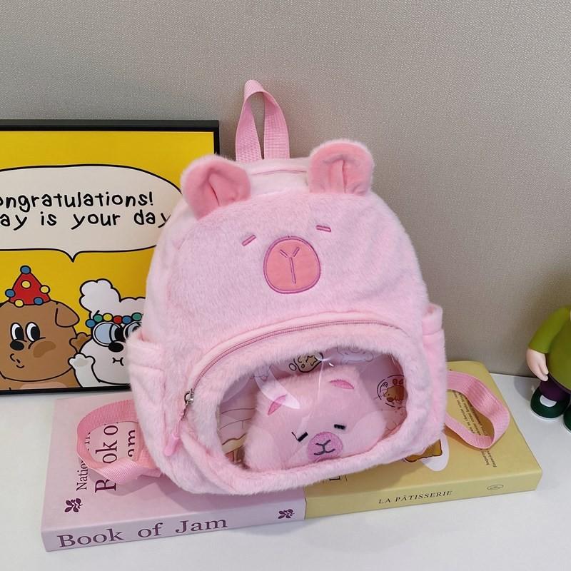 Милый плюшевый рюкзак-капибара из прочной нейлоновой ткани для девочек на каждый день