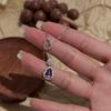 Серебряное ожерелье S925 с аметистом в виде двойной тыквы для женщин - Новое китайское стиль Высококачественные модные украшения