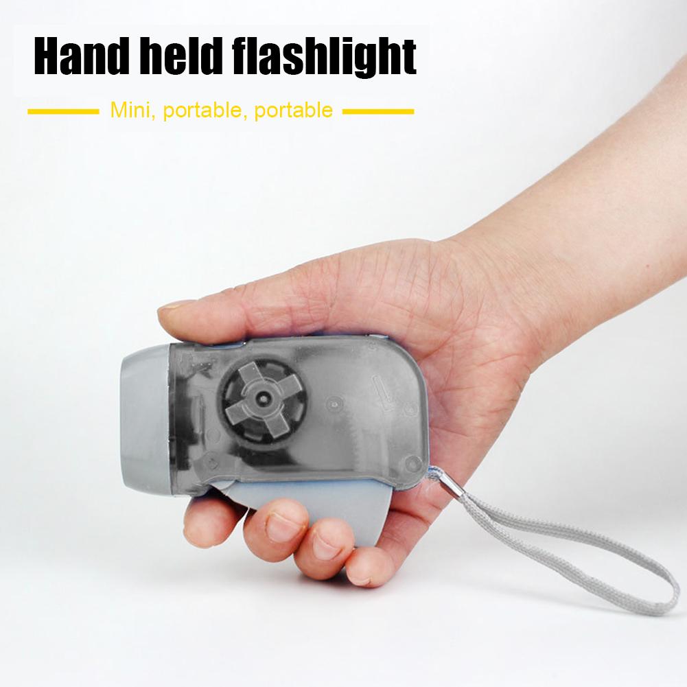 Handy Dynamo Wind Up Flashlight Torch Light Hand Press Dynamo Camping Lighting Lamp Outdoor Emergency Flashlight