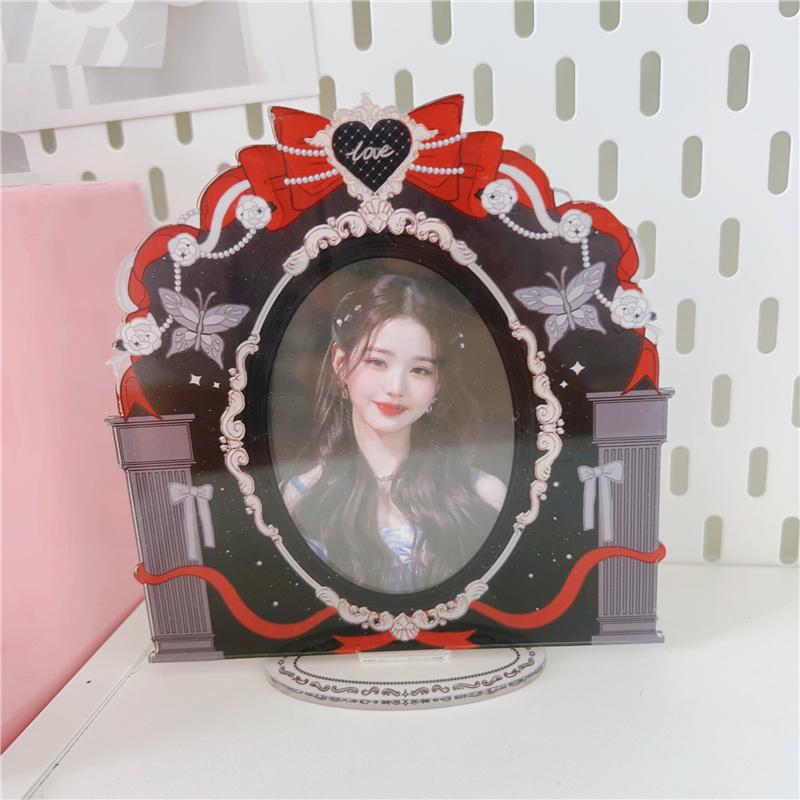 Милая акриловая фоторамка Настольная подставка для фото айдолов Polaroid, K-Pop коллекционных предметов, Instax Mini, Держатель для демонстрации фанатских фотокарточек