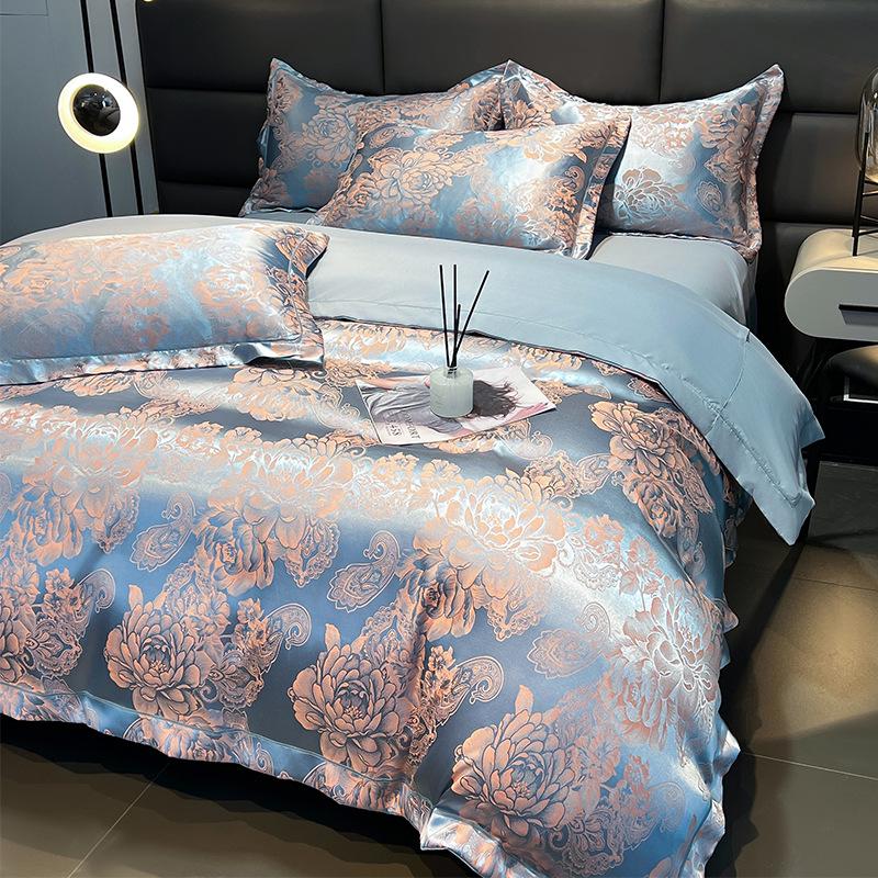 Европейский Хлопковый Сатин Жаккард 4-Предметный Комплект Постельного Белья, Дружелюбный к Коже