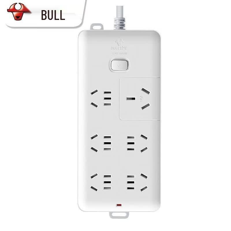 BULL GN-B15D 6-Outlet Power Strip with Master Switch, 3-Meter Cord CN plug (adapter included)