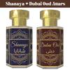 Комбо-набор аттаров Shanaya и Dubai Oud – Цветочные и насыщенные древесные ароматические масла | Безалкогольный унисекс набор парфюмов-роллеров | 2 x 6 мл