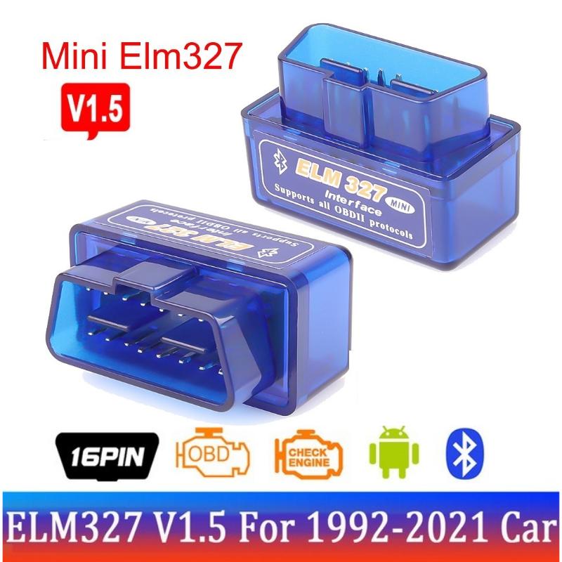 V1.5 OBD2 сканер Bluetooth ELM327 инструмент для автоматического считывания кодов автомобильный диагностический инструмент MINI Inter Face Check Engine V1.5 для автомобиля 1992-2021 гг.
