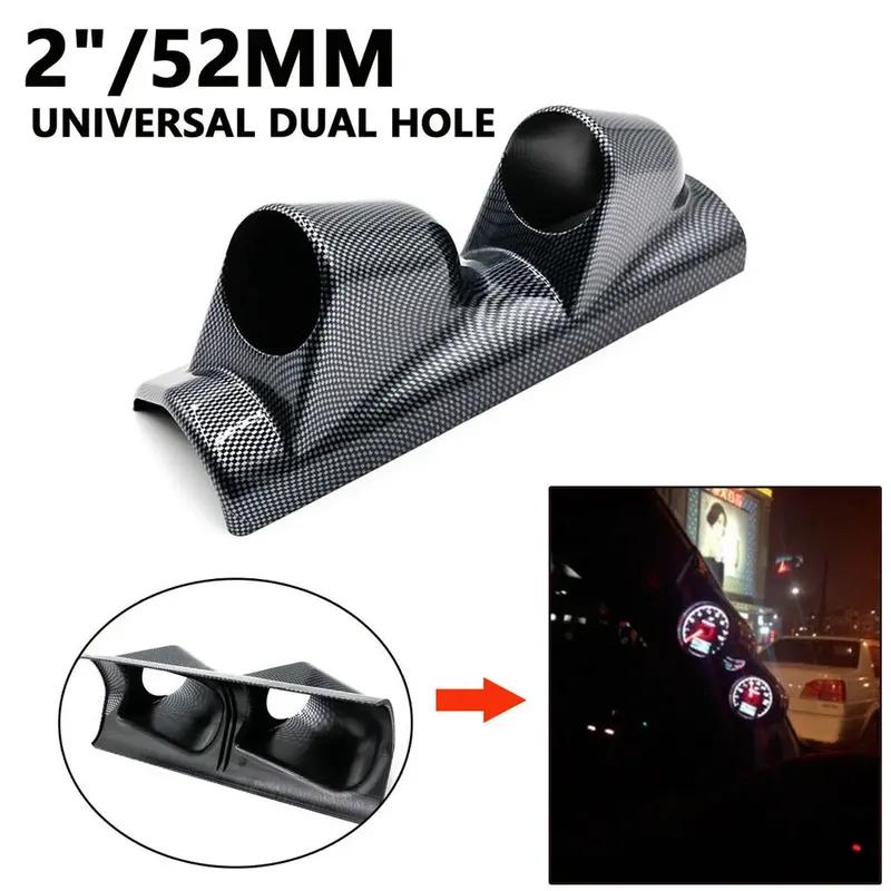 52mm 60mm Universal Car 2 Hole Left/Right Hand Auto Dual Holes A-Pillar Holes Double Hose Guage Holder Pod Modified Instrument