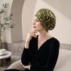 yangyizhi Turban Hat, Lace Hollow Design Headwrap with 3D Flower Decoration, High Elastic Fit Summer Cap for Retro Style Headwear