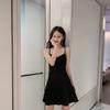 New Summer Dress Women's Inner Cover Bottom Thin Suspender A Word Short Skirt Hepburn Small Black Dress Small Man