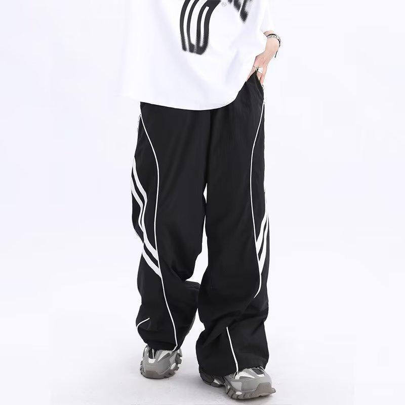Men's Summer Japanese-Style Loose Straight Wide-Leg Street Fashion Trousers