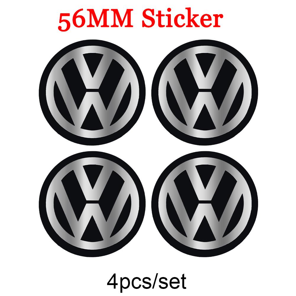 W12356/60/65mm 4pcs Car Wheel Center Hub Caps Sticker for Volkswagen VW Golf 4 5 6 7 Bora MK7 Beetle Touran Tiguan GTI R Line R32