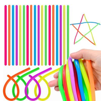 50/100 шт. Разноцветная эластичная веревка Сенсорная игрушка Дети Взрослые Снятие стресса Тревоги TPR Эластичная лапша Непоседа Веревочная игрушка Сувениры для вечеринок