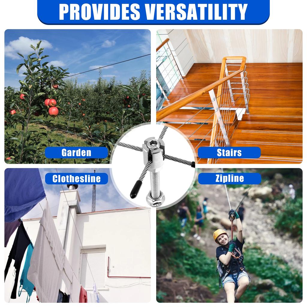 Комплект проволочной шпалеры из нержавеющей стали для лазающих растений, прочные кабельные зажимы с крестовой головкой, замена настенной шпалеры с расширением 2025