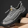Мужская обувь 2025 новая летняя мужская на резинке повседневная спортивная обувь удобная большого размера дышащая сетчатая обувь тренд