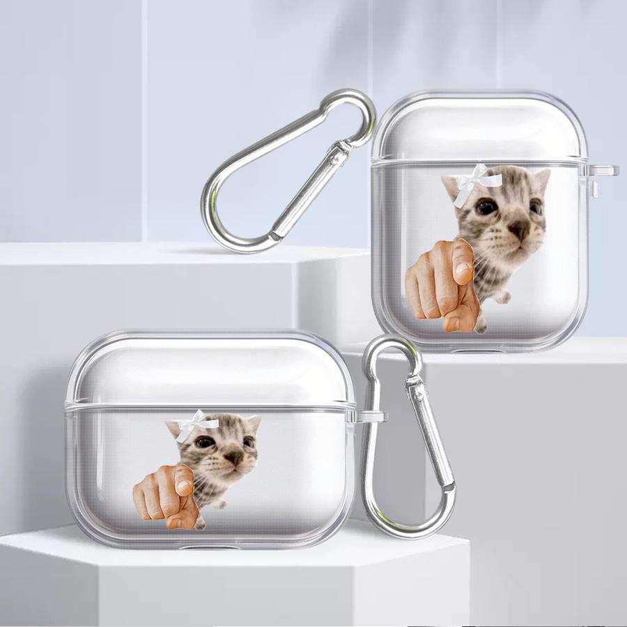Чехол для Airpods Pro2 1 4 2 Pro 3 Pro3 Прозрачный Чехлы для наушников Чехол Кот Мультяшный Интересный