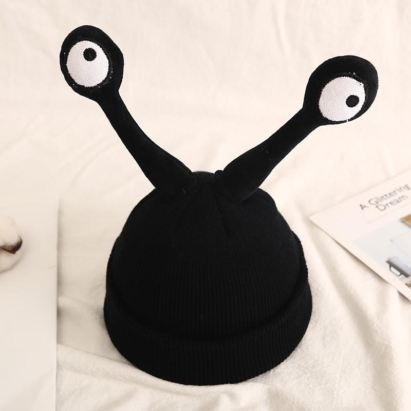 Забавные шерстяные шапки с насекомыми на зиму, мультяшные шапки-пуловеры с большими глазами для мальчиков и девочек и вязаные теплые шапки для детей.