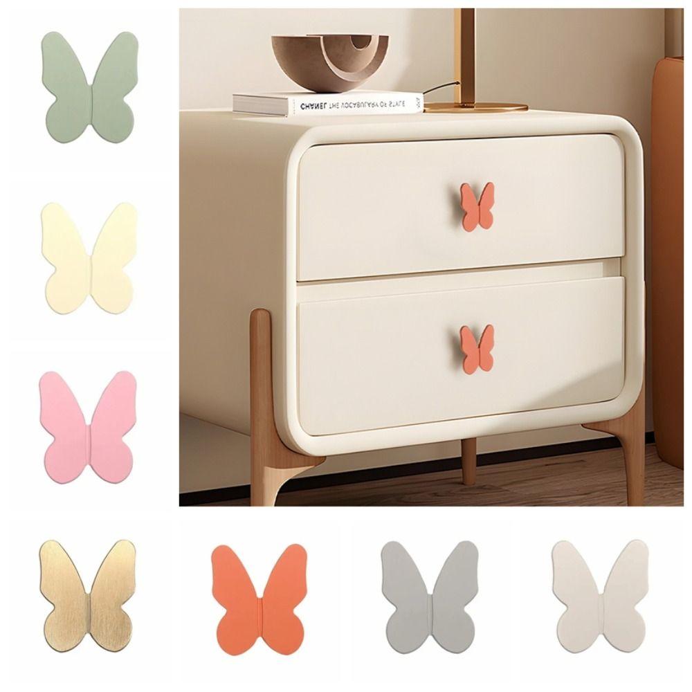 Zinc Alloy Butterfly Shape Door Pulls Butterfly Shape Single Hole Drawer Knobs  Cabinet