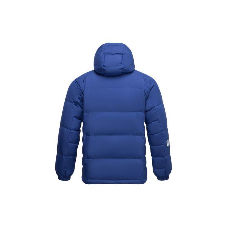 Li Ning Basketball Series Casual Short Hooded Down Jacket Winter Men Jackets Blue AYMQ095-3