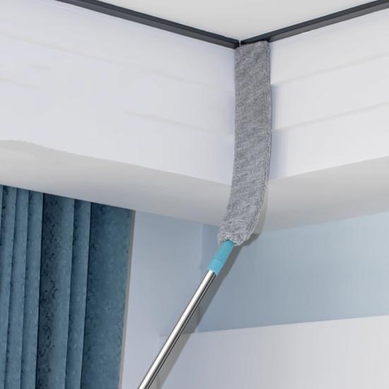 Выдвижной инструмент для очистки пыли в щелях с 2 салфетками из микрофибры, длинной ручкой, плоской насадкой для пыли, гибкий аксессуар для удаления пыли