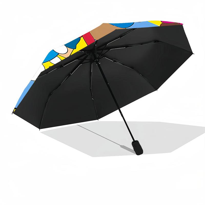 Doraemon's Birthday Bash Portable Automatic Umbrella Retractable Design with 8-Rib Durability Lightweight for Outdoor Daily Use