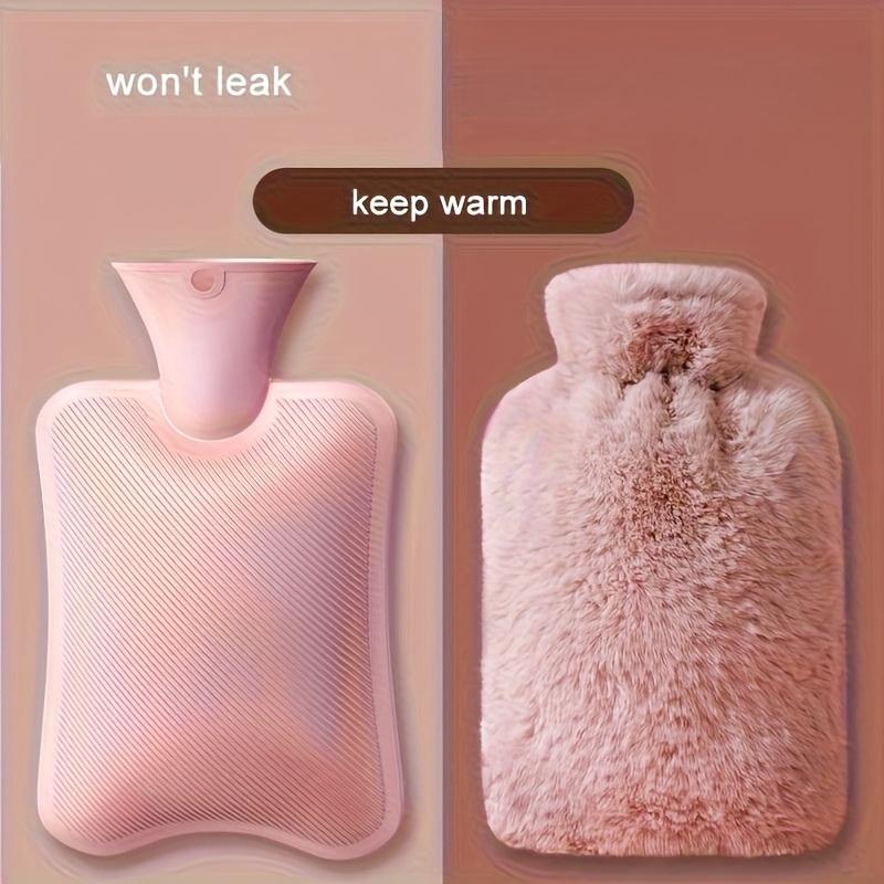 1pc 33.81oz/ 67.63oz Large Capacity Plush Hot Water Bag: PVC Material, Hand Warmer Perfect for Bed