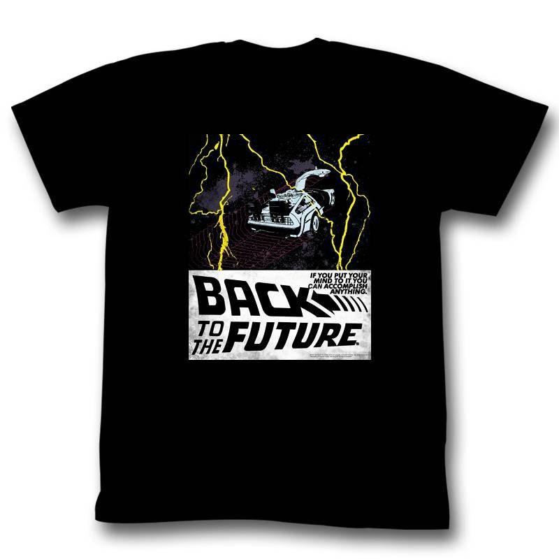 Back to the Future In Space Black Adult T-Shirt