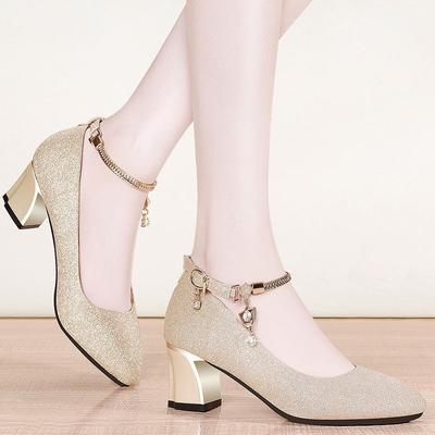 Модные женские свадебные туфли на высоком каблуке, роскошные элегантные женские туфли больших размеров, весенние туфли на ремешке на щиколотке, женские туфли-лодочки на низком толстом каблуке