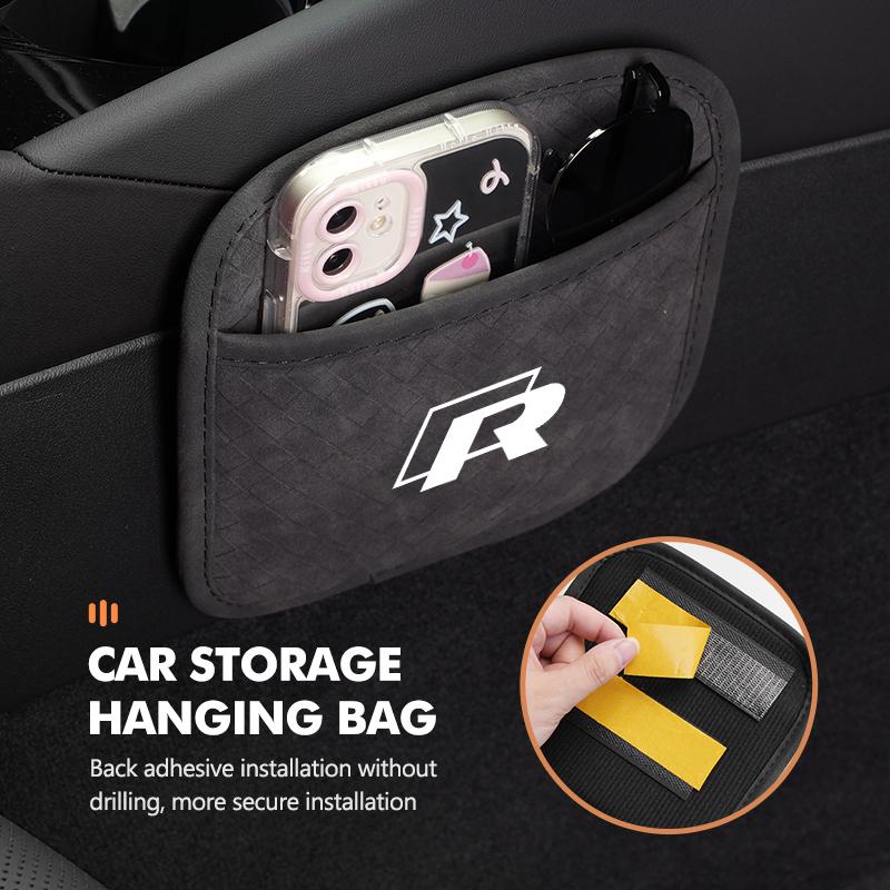 TMBCU1 For Volkswagen VW Car Seat Back Storage Pocket Adhesive Type Keys Card Organizer Golf Polo 4 5 6 Passat B5 B6 B7 CC Jetta Tiguan