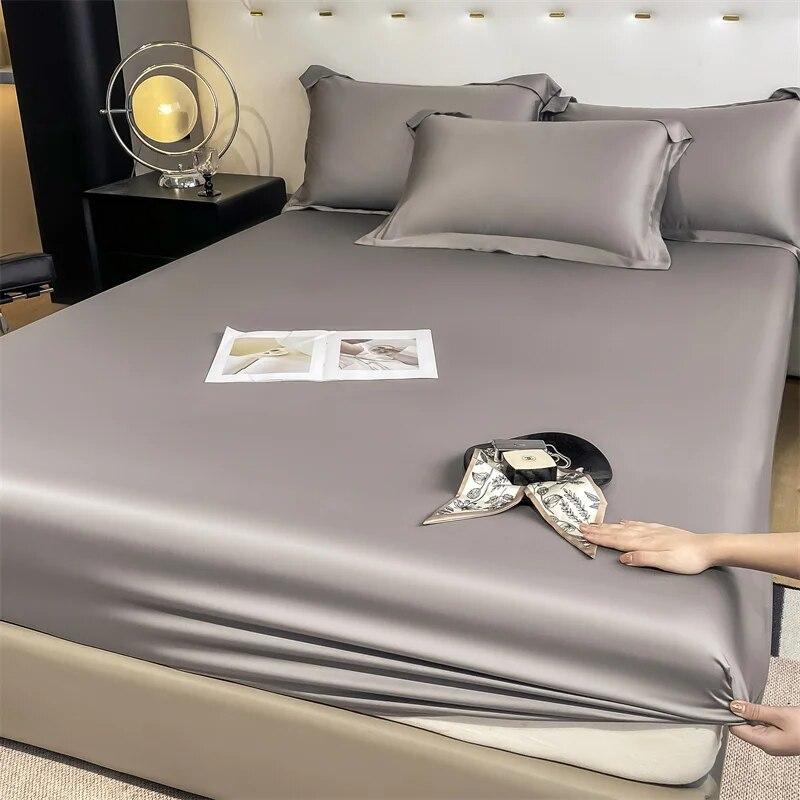 Набор из 3 шт., 100% бамбуковый чехол для матраса, наматрасник с наволочкой, охлаждающая простыня, 1000 нитей, противоскользящая простыня