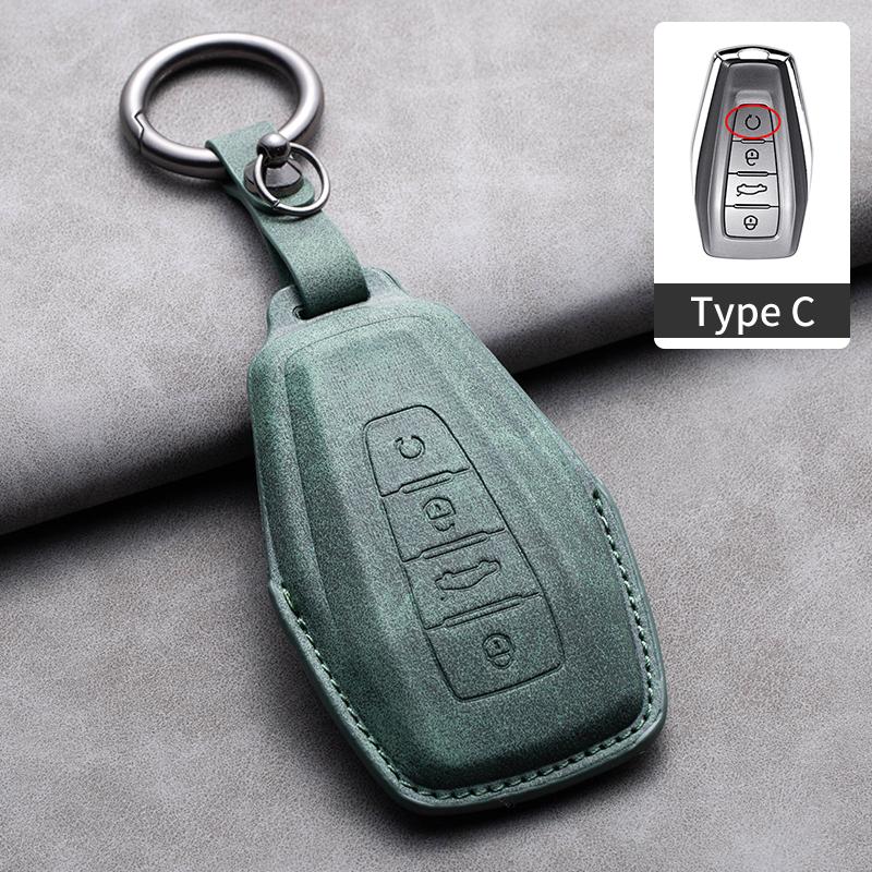 Leather Car Key Case Cover Fob Shell For Geely Borui EX7 Coolray Azkarra Tugella FY11 Atlas Pro New Emgrand GS X6 SUV EC7 GT GC9