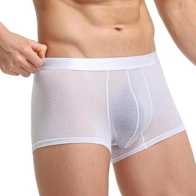 Мужские трусы-боксеры Fu Zi Jacquard - сексуальные, тонкие, дышащие, с U-образным выпуклым дизайном