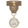Fieldwork Women's Analog Pocket Watch with Leather Strap, PEANUTS 75th Anniversary Emblem Watch, Brown, Model PNT047-3