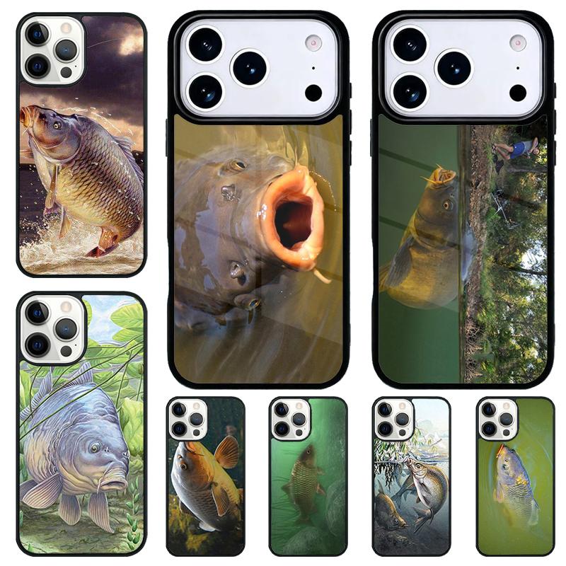 Carp Fishing Fish soft Phone Case for iPhone 17 Air 16 15 11 12 14 13 Pro Max Shockproof Cover