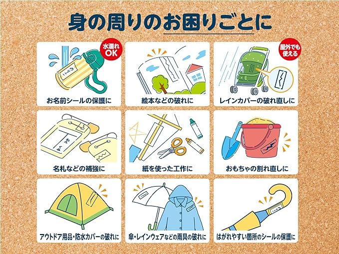 Konishi Bond Защитный ремонт 25 мм x 2 для Имя Фото Ремонт Дождь Имя Ремонт Игрушки Детская Бумага Аварийный Водо- и Термостойкий #05868 &