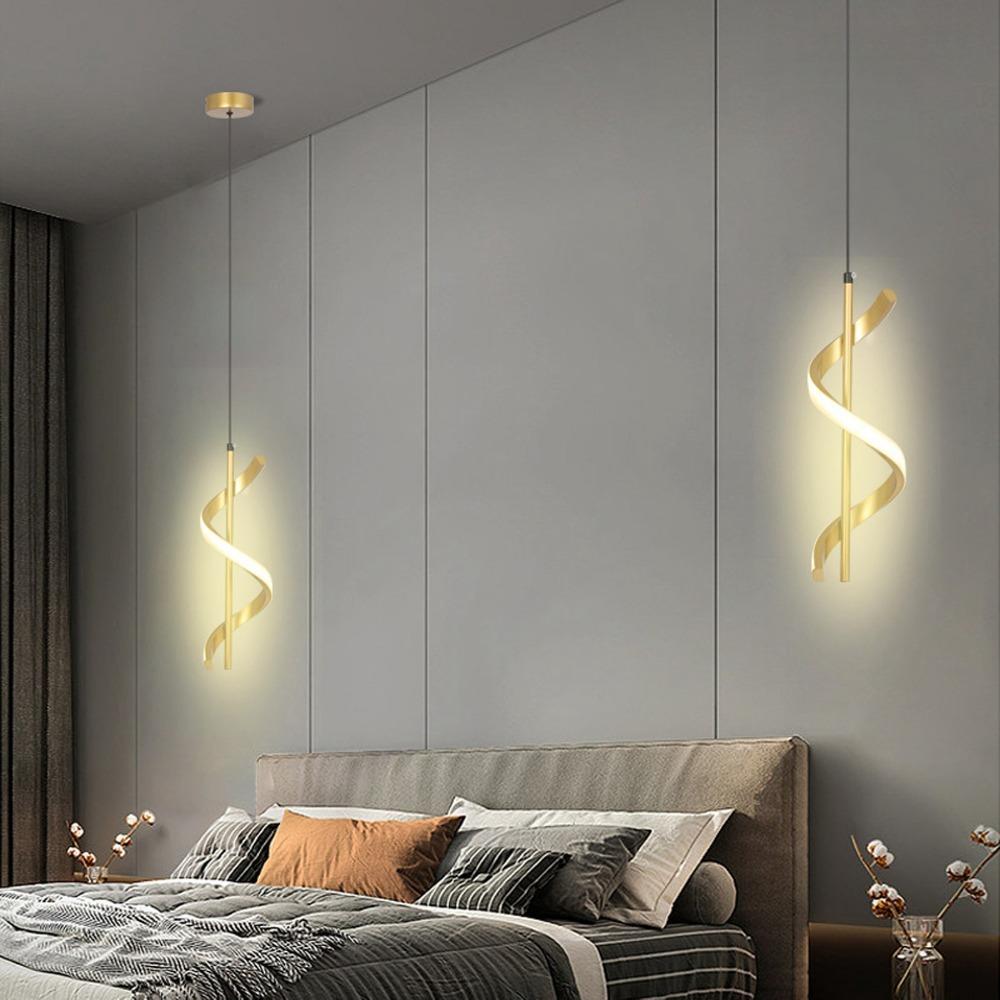 12W LED Pendant Light Gold LED Hanging Lamp Modern Pendant Lighting Fixture  Bedroom