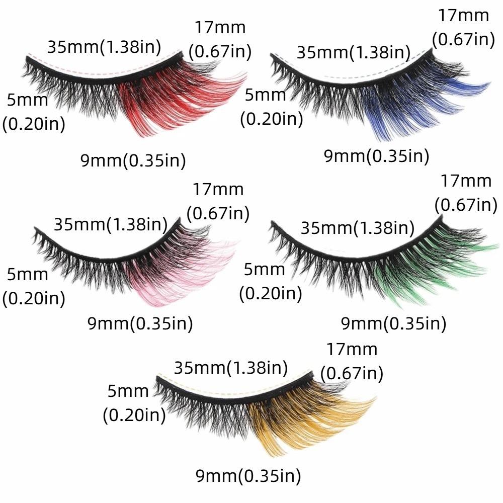 10 Pairs Fluffy Colored Anime Lashes Soft Faux Mink Wispy Lashes Cat Eye False Eyelashes Makeup