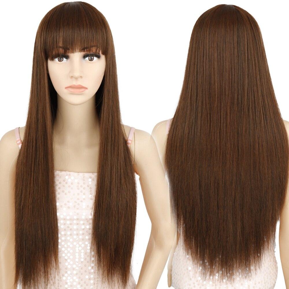 MERISIHAIR Long Straight Pink Wig with Bangs Synthetic Wigs for Women Black Blue Cosplay Wigs Heat Resistant Wig