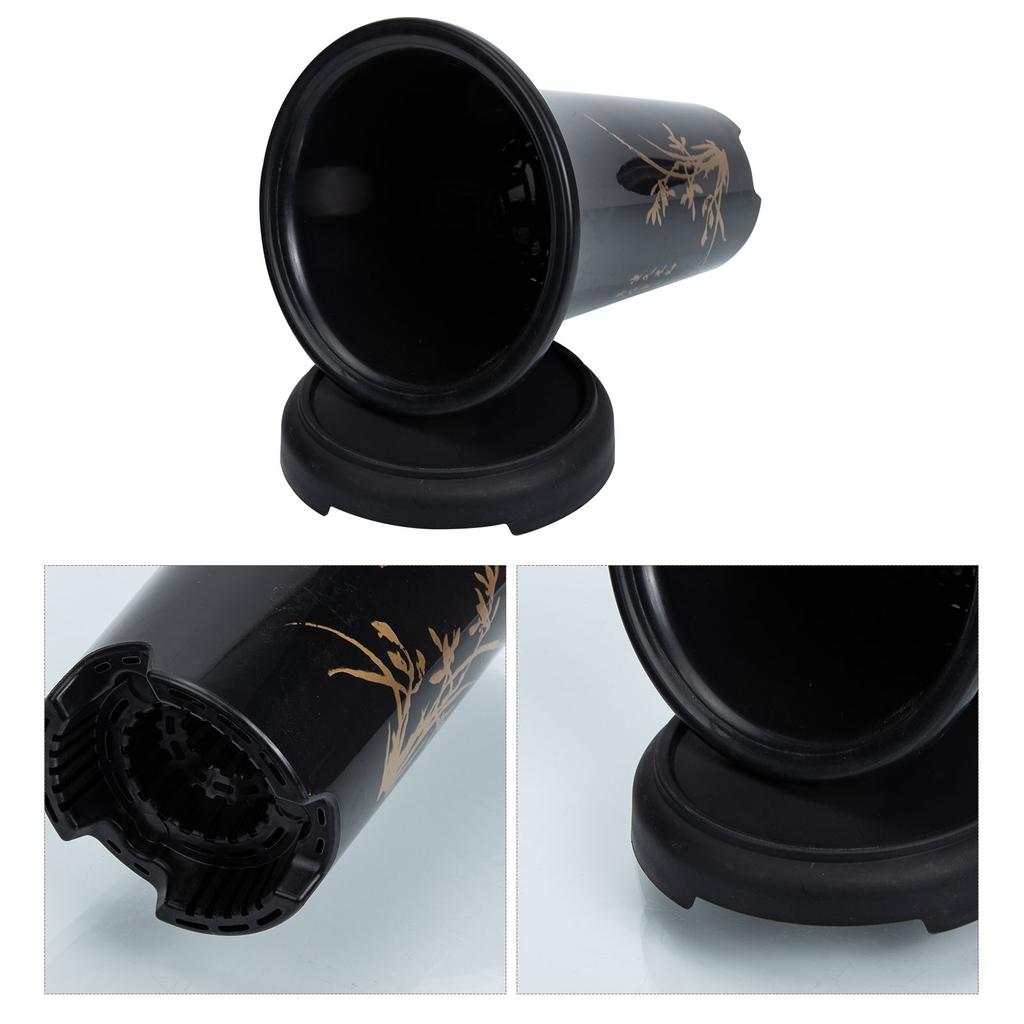 Высокие круглые черные кашпо Пластиковый цветочный горшок Смола Поддон Держатель для посадки цветов комнатных растений Большое кашпо Декоративное