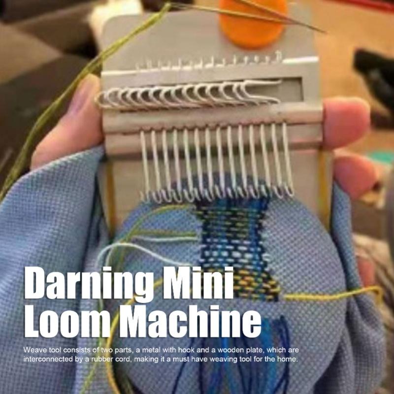 Ремонтный станок для штопки Маленький ткацкий станок с 14 крючками 1 иглой Для ручного вязания Поделки своими руками