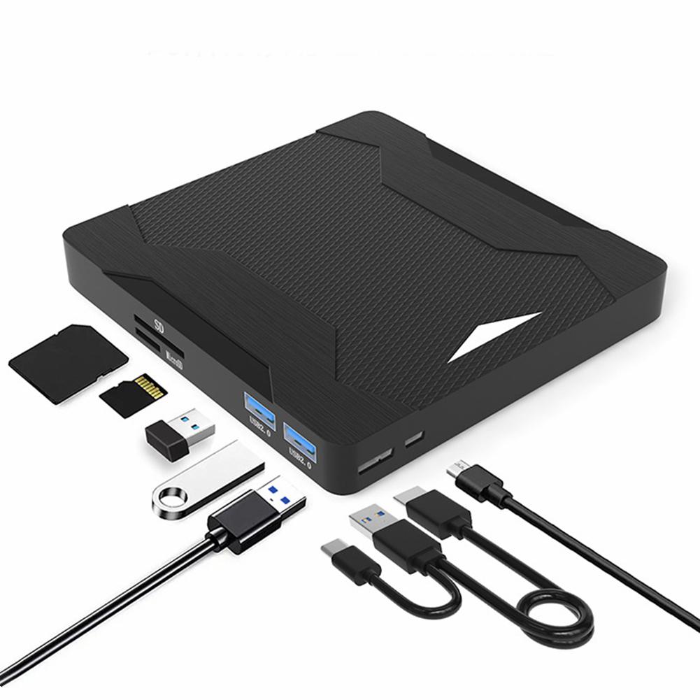 USB3.0 CD DVD Записывающее устройство TF SD DVD ROM Перезаписывающее устройство Без драйверов Внешний оптический привод Plug and Play Мобильный CD-ROM привод для ПК Настольного компьютера