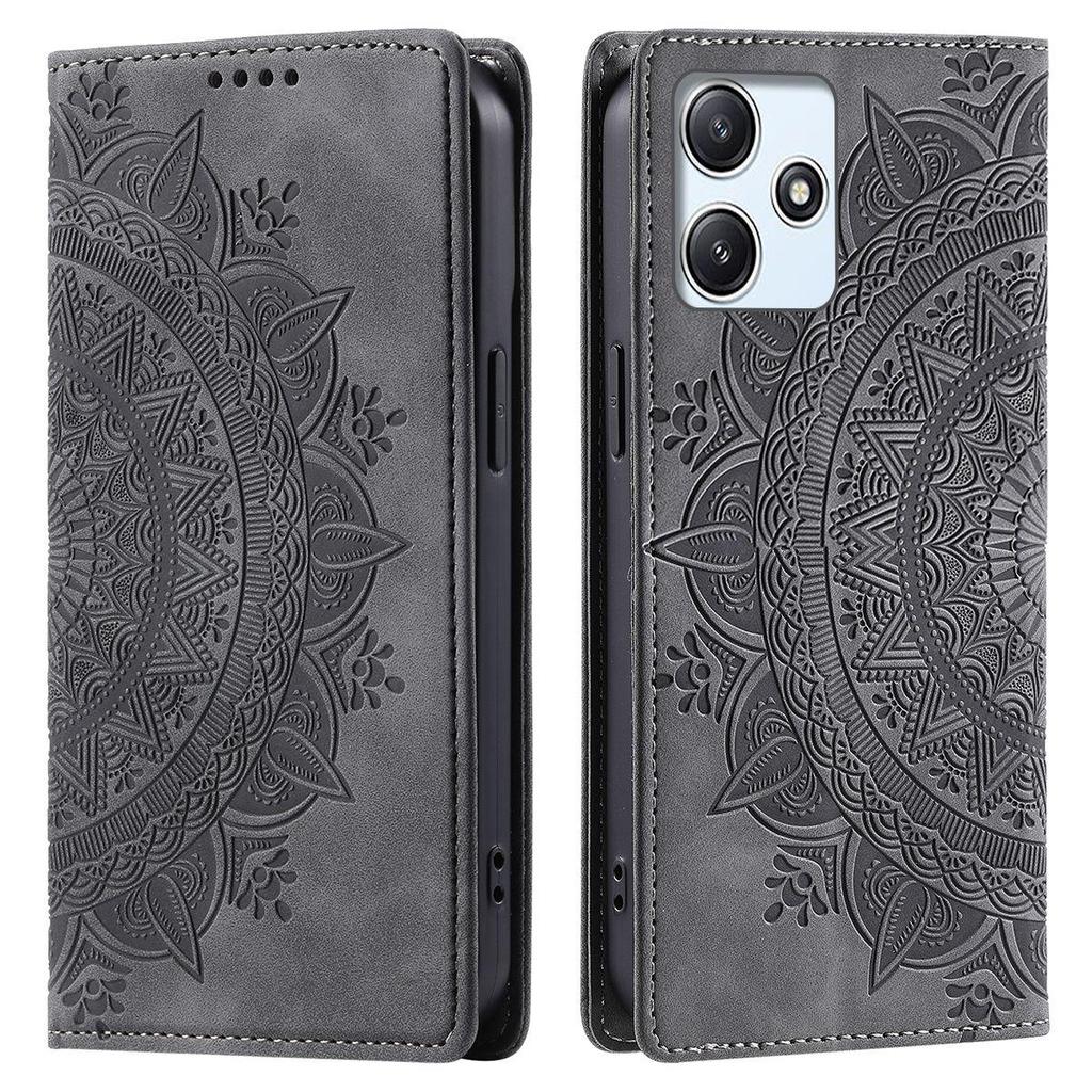 Для Xiaomi Redmi 12 5G, 12 4G, Флип-чехол-кошелек из PU-кожи с тиснением «Мандала», Чехол с магнитной застежкой