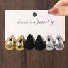 Punk Trendy Thick Water Drop Stud Earrings Fashion Multi Color Geometric Earrings Women's Aesthetic Party Zircon Gifts