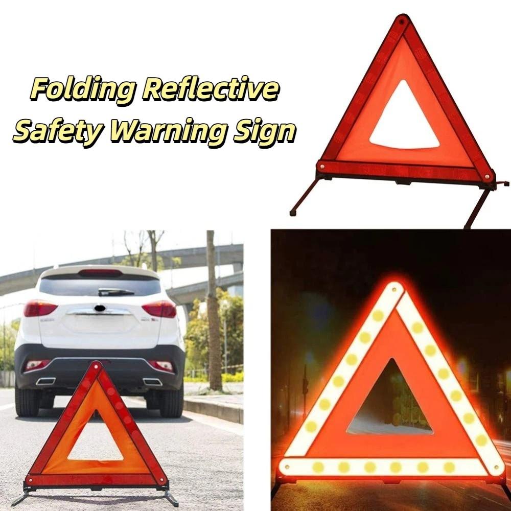 Portable Folding Warning Triangles Red Reflective Car Warning Sign Roadside Emergency
