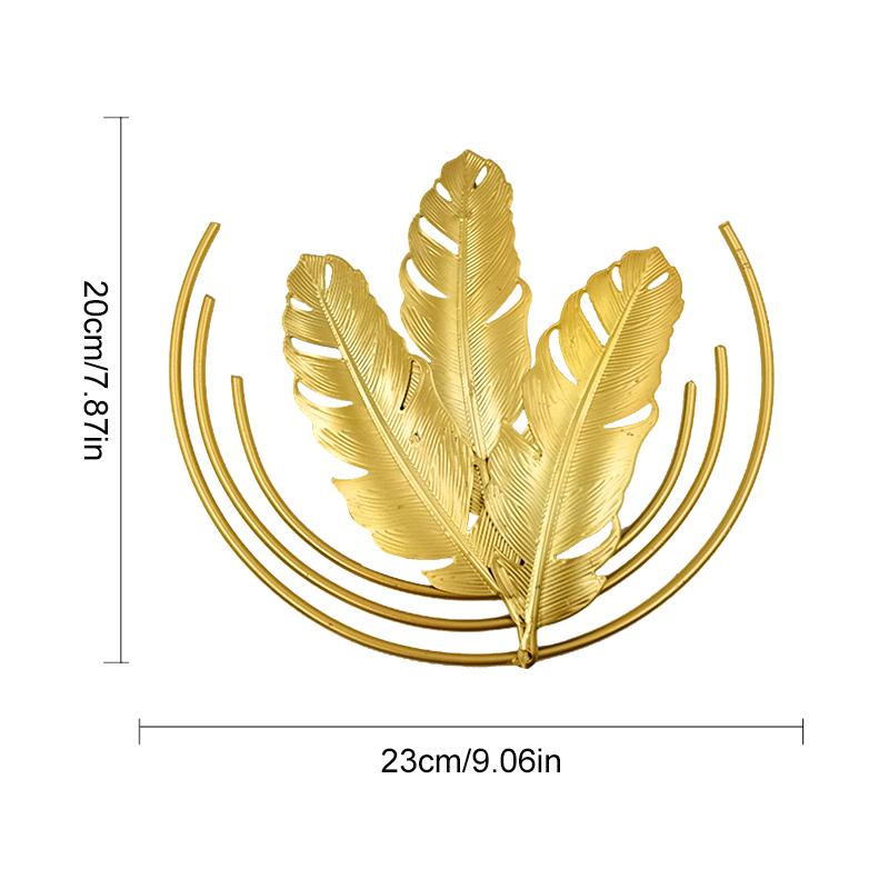 1pc Home Decoration Gold Iron Ginkgo Leaves Luxury Metal Leaf Irregular Wall Hanging Ornaments Palm Maple Pendant Monstera Leaf